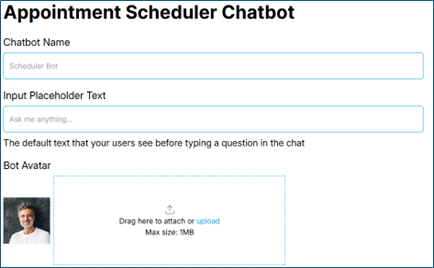 Appointment chatbot interface